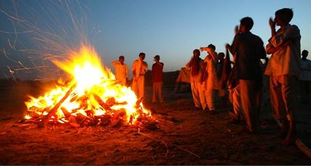 A funeral pyre in India
